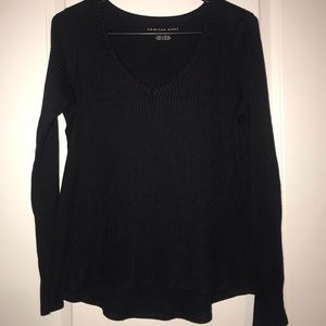 Ribbed black American eagle long sleeve